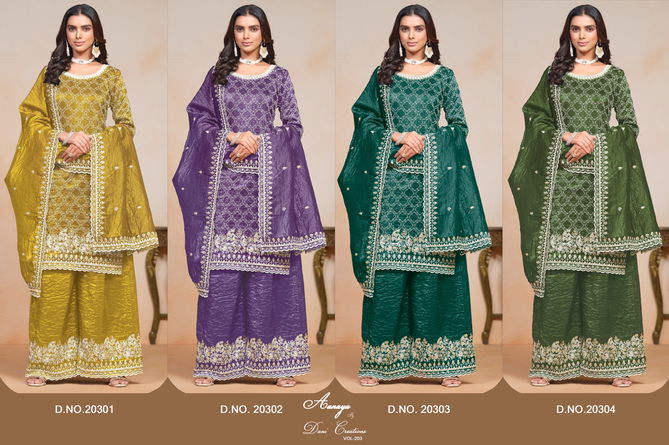 Aanaya Vol 203 By Dani Gold Crush Salwar Suit Suppliers In India